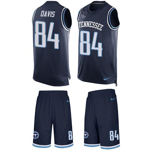 Nike Titans #84 Corey Davis Navy Blue Alternate Men's Stitched NFL Limited Tank Top Suit Jersey